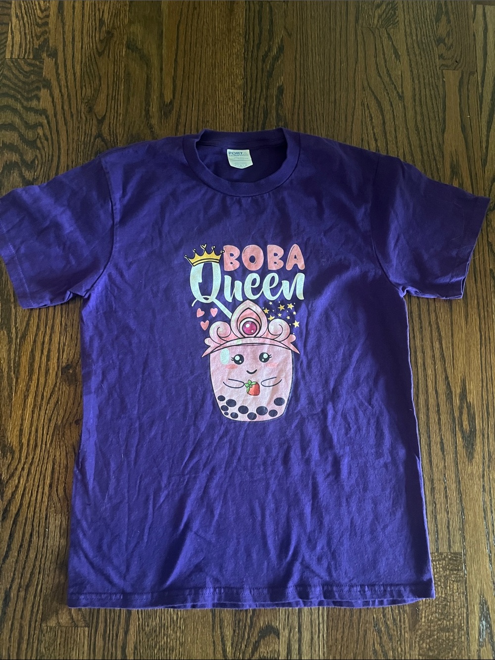 Gildan Purple Kids Short-Sleeve 'Boba Queen' Graphic Tee